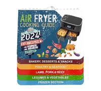 Air Fryer Magnet Cooking Guide, Time Chart Magnetic Air Fryer Cooking Guide, Kitchen Cookbook with Detailed Cooking Times and Serving Sizes for Seafood, Desserts