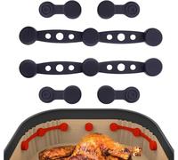 Air Fryer Magnet Silicone Buckle, Airfryer Magnets for Baking Paper, air Fryer Silicone Buckle Set, Prevent Disposable Paper Liner from Covering Food and Touching Heating Element to Burn-Black