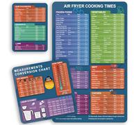 Air Fryer Magnetic Cheat Sheet and Kitchen Conversions,Air Fryer Cooking Times Chart Magnet,Quick Reference Guide for Cooking and Frying (Air Fryer Chart & Kitchen Conversions)