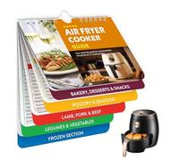 Air Fryer Magnetic Cheat Sheet Cookbook Magnets Cooking Times Chart Oven Cooking Pot Temp Guide Conversion Chart Cooking Measurements Accessories for Food Booklet Recipes Reference Guide(Orange)
