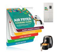 Air Fryer Magnetic Cheat Sheet Cookbook Magnets Cooking Times Chart Oven Cooking Pot Temp Guide Conversion Chart Cooking Measurements Accessories for Food Booklet Recipes Reference Guide (Blue)
