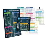 Air Fryer Magnetic Cheat Sheet Set, Air Fryer Accessories Cookbook Pressure Cooker Magnet Sheet Quick Reference Guide for Cooking and Frying (Blk + Wh Bundle)