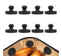 Air Fryer Magnets - Silicone Buckle Clips, Baking Paper Holders, Reusable Basket Fasteners, Non Slip Cooking Accessories | Perfect for Steaming Roasting Frying Restaurant Home Kitchen Meal Preparation