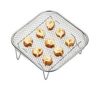 Air Fryer Mesh Basket - 13.5x6.7cm Stainless Steel Crisp Tray, Stackable Dehydrating Tier, Premium Baking Wire Netting | High Temperature Resistant Insert for Restaurant Home Pot Steamer