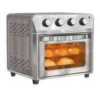 Air Fryer Oven Silver 24L Compact Stainless Steel 1600W 12in Pizza Countertop UK