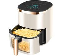 Air Fryer Oven with Visual Cooking Window,1400W Customizable Temperature/Time, Non-Stick and Washable Basket of