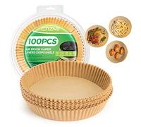 Air Fryer Paper Liner Disposable: 100PCS 8 Inch Airfryer Insert Parchment Paper Sheets, Grease and Water Proof Non Stick Basket Liners for Baking Cooking Roasting from ctizne