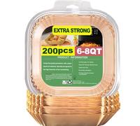 Air Fryer Paper Liners for Chefman 6 QT Compact, 200Pcs 6qt Air Fryer Liners, 8 quart Air Fryer Liners, Parchment Paper Liner for Chefman TurboFry 8-Qt Stainless Steel