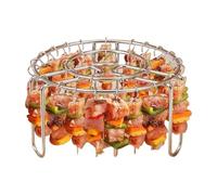 Air Fryer Rack - 24Pcs Stainless Steel Air Fryer Skewer Stand | Barbecue Grill | Versatile Grilling Rack Ideal for Cooking Meat, Vegetables, Double Basket Tower, Expanding Capacity