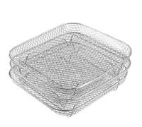 Air Fryer Rack 3 Layer 8x10x2" Fine Mesh Stainless Steel Airfryer Rack with Support Foot Food Grade Detachable Dishwasher Safe Air Fryer Accessories