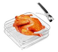 Air Fryer Rack, 3 Tier Air Fryer Rack, Stainless Steel Stacking Plane, Microwave Racks, Airs Flow Racks for Microwaves, Ovens, Press Cookers, Pressure Cooker Accessories