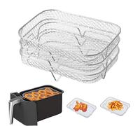 Air Fryer Rack 3Pcs Stackable 5.31x7.68 In Rectangle Tower Air Fryer Rack Basket Stainless Steel Grilling Rack Air Fryer Accessories for Barbecue Oven 8-Qt Air Fryer Dehydrator Rack Grill Rack Tower A