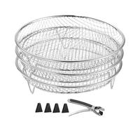 Air Fryer Rack - Air Fryer Basket | Air Fryer Country | Double Drawer Air Fryer Racks | 3x Stainless Steel Stackable Grill Basket | Kitchen Stand For The Fo