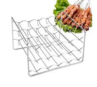 Air Fryer Rack - Grill Stand for Kitchen BBQ | Stainless Steel with Non Stick 3 Layer Square Design, Compact Cooking Accessory, Chicken Wings, French Fries, Seafood and Vegetables Use