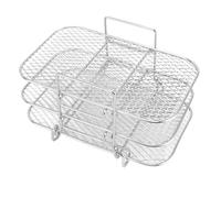 Air Fryer Rack, Stackable 3 Layer Stainless Steel Dehydrator Rack, Quick Cooking Air Fryer Accessories for Fryer, Oven