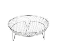 Air Fryer Rack, Stackable Stainless Steel Grill Baking Tray, 18x6cm, 1pc | Stackable Metal Cooking Rack, Durable Stainless Steel Food Tray, Space Saving Basket Insert For Air Frying, Baking And BBQ