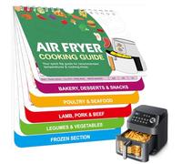 Air Fryer Recipe Book, Air Fryer Cookbook, Air Fryer Cheat Sheet Magnets Cooking Guide Booklet with Food Cooking Times & Temperature, Air Fryer Cooking Guide for Beginners