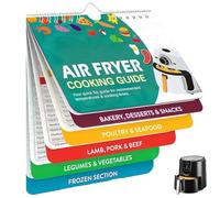 Air Fryer Recipe Book,Air Fryer Cooking Guide,Magnetic Air Fryer Recipe Book Schedule,Air Fryer Recipes Accessories for Air Fryer Cooking Food,Recommended Times,Temperature Regulation