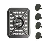 Air Fryer Replacement Crisper Plate for DZ401 DZ550 10QT, Non-Stick Grill Pan & Tray for Ninja Foodi 10 Quart 2-Basket, Air Fryer Accessories with Rubber Bumpers, Dishwasher Safe