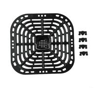Air Fryer Replacement Grill Pan Air Fryer Rack Feet Nonstick Plate Air Fry Pan for Kitchen Cooking Chicken Burger Fish Shrimp (Air Fryer Grill Pan)