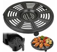 Air Fryer Replacement Tray for Ninja AF100UK 3.8L & AF160UK 5.2L | Non-Stick Plate Grill Pan with Rubber Bumpers, 8.2" Round Air Fryer Rack Accessories for Baking Roasting, Dishwasher Safe