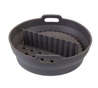 VFM - Air Fryer Round Divider Liner Silicone Reusable Non Stick Liner for Accompanying When Cooking with Ovens and Pressure Cookers, Barbecue, Roasting - 22cm X 7cm Grey