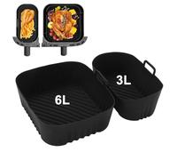Air Fryer Silicone Liner for Philips Dual Basket Air Fryer 3000 Series 6L/3L,2-Pack Reusable Dual Airfryer Liners Air Fryer Accessories for Philips 9L 2-Drawer Air Fryer NA350/00