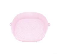 Air Fryer Silicone Liner with Handle Reusable Baking Basket Non-Stick Oven Safe up to 220C Fits Round Models 18-20cm No More Sticky Cleaning (Pink)