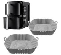 Air Fryer Silicone Liners for Ninja Double Stack 7.6L Air Fryer: SL300UK Liners, Dual Silicone Liner for SL300UK, Accessories Compatible for Ninja Dual Stack 7.6 SL300, SL201 and SL300EU by FryEasy