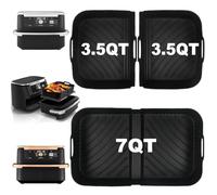 Air Fryer Silicone Liners for Ninja DZ071, 3 Pack Reusable 7-QT DualZone Megazone Air Fryer Accessories, 2 Pcs Liners for Dual 3.5QT Baskets 1 Pcs Liner for 7-QT Megazone Basket