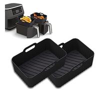 Air Fryer Silicone Liners, Reusable Accessories for Ninja AF400UK AF300UK | Airfryer Liners for Ninja, Tower T17088, Keplin, Instant, Vortex, EUARY 7.6-9.5L Dual Air Fryer, 2 Pack