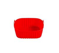 Air Fryer Silicone Liners, Square Airfryer Liners, Heat Resistant Easy Cleaning Air Fryers Oven Accessories, Silicone Air Fryer Liners Reusable, Better Than Paper Liners (Red)
