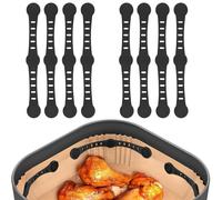 Air Fryer Silicone Magnet Clips, AirFryer Magnets for Paper Liners, 8 PCS Heat-Resistant Safety Buckle, Reusable Accessories for Ninja COSORI Phlips Panasonic,Prevent Paper Burning & Food Covering