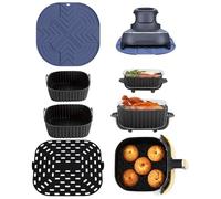 Air Fryer Silicone Trivet for Ninja Crispi,Air F-Ryer Trays&Non-Slip Heat Resistant Mat&Reusable Liners,A-ir Fryer Replacement Accessories Suitable for Kitchen,Durable and Easy to Glea