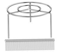 Air Fryer Skewer Rack, Stainless Steel Kebab Rack with Round Hanging & Vertical Meat Skewers, Large Capacity Kitchen Tool for BBQ and Grilling