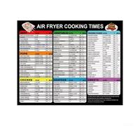 Air Fryer Temperature Conversion Chart Magnetic Sheet - Easy Read Cooking Times Guide for Beginners - Waterproof Fridge Decor 25x20cm