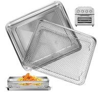 Air Fryer Tray Replacement for Cuisinart TOA-28 AFR-25 Toaster Air Fryer Convection Oven, 11.3 * 9.7'' Non-Stick Mesh Air Fryer Stainless Steel Basket Wire Rack Accessories Parts, Dishwasher Safe