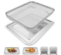 Air Fryer Tray Replacement for Cuisinart TOA-28 Toaster Air Fryer Convection Oven, 10.7 * 9.8'' Non-Stick Mesh Air Fryer Stainless Steel Basket Wire Rack Accessories Parts, Dishwasher Safe