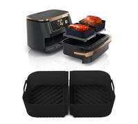 Air Fryer Trays Compatible with Ninja AF500EU 10.4L Air Fryer Accessory for Ninja Foodi Flex Silicone Basket for Air Fryer (Black, 5.2L)