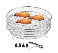 Air Fryer Wire Librator | 3x Stainless Steel Grill Mesh Door Stackable | Kitchen Tool, Steam Cooling Drying Cooking Stand