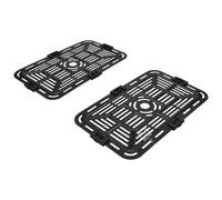Air Fryer x2 Pack of Replacement Air Fryer Grill Pan Crisping Plates for Dual Air Fryers, Black (145mm x 240mm)