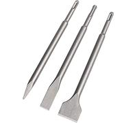 Air Hammer Chisel Bit Set, 3 Pcs Electric Demolition Tool for Concrete Breaking, Tile and Brick Removal, Point and Flat Chisels for Various Applications