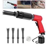 Air Hammer Chisel Descaler Needle Gun With 4 Chisels Tool