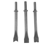 Air Hammer Chisel Set 3PCS Extra Long Round Shank Pneumatic Hammer Bits Premium Molybdenum Steel for Masonry Concrete Demolition Welding Spots Removal