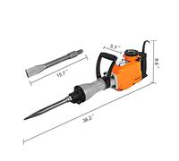 Air Hammer, Demolition Jack Hammer Multifunctional Rotary Hammer 1500W 2200W 3600W Jack Hammer Concrete Breaker Ground Breaking Concrete Electric Hammer Tool Impact Drill(1500W)