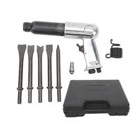 Air Hammer Kit Heavy Duty, Pneumatic Chisel Drill Tool, Power Hammer with 5 Drills and Storage Box, Multifunctional Air Chisel for Car Repair Brake Pad Rust Removal Metal Cutting (250mm Long Barrel)