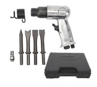 Air Hammer Kit Heavy Duty, Pneumatic Chisel Drill Tool with 5 Drill Bits, Power Hammer for Car Repair Brake Pad Rust Removal, Metal Cutting and Auto Body Maintenance (150mm Short Barrel)