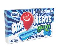 Air Heads Blue Raspberry Flavoured Sugarfree Chewing Gum With Micro Candies 14 Stick Pack