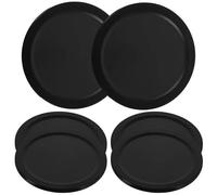 Air Hockey Pushers 30 Pcs Ice Hockey Air Pieces Plastic Table Puck Smooth Surface Red Game Accessories Replacement Round(Black)