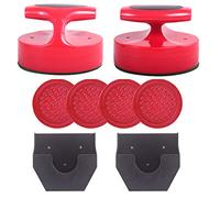 Air Hockey Pushers and Air Hockey Pucks,2PCS Striker with 4PCS Plastic Pucks and 2PCS Striker Holders